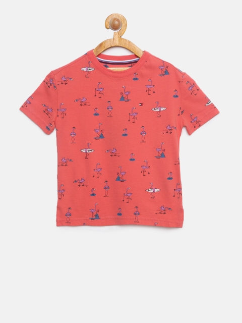 

Tommy Hilfiger Boys Red Printed Round Neck T-shirt