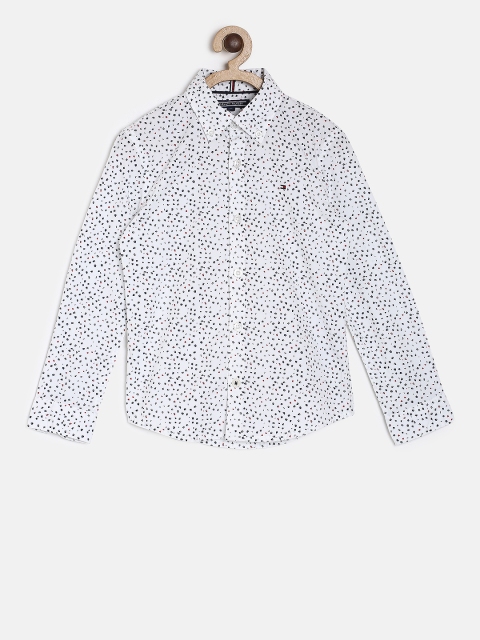 

Tommy Hilfiger Boys White Standard Regular Fit Printed Casual Shirt