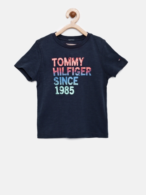 

Tommy Hilfiger Boys Navy Blue Printed Round Neck T-shirt