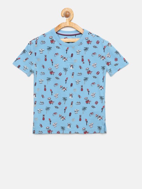 

Tommy Hilfiger Boys Blue Printed Round Neck T-shirt
