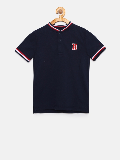 

Tommy Hilfiger Boys Navy Blue Solid T-shirt