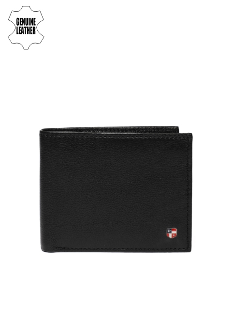 

U.S. Polo Assn. Men Black Solid Genuine Leather Two Fold Wallet