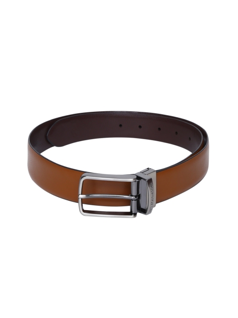 

U.S. Polo Assn. Men Tan Brown Solid Leather Reversible Belt