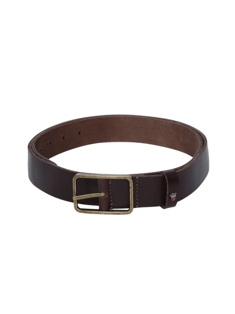 

Louis Philippe Men Brown Solid Leather Belt