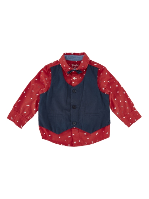 

Chirpie Pie by Pantaloons Boys Blue & Red Regular Fit Printed Casual Shirt