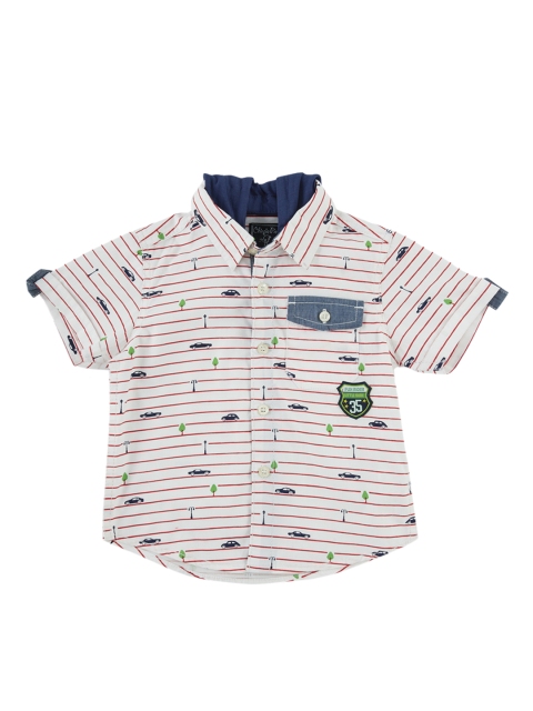 

Chirpie Pie by Pantaloons Boys White & Blue Regular Fit Printed Casual Shirt