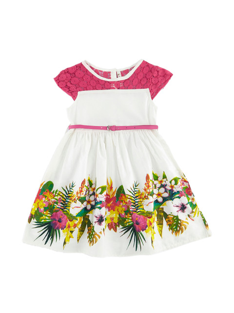 

CHALK by Pantaloons Girls Pink Printed Fit and Flare Dress