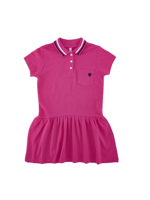 

CHALK by Pantaloons Girls Pink Solid T-shirt Dress