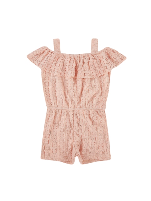 

CHALK by Pantaloons Peach-Coloured Self Design Playsuit