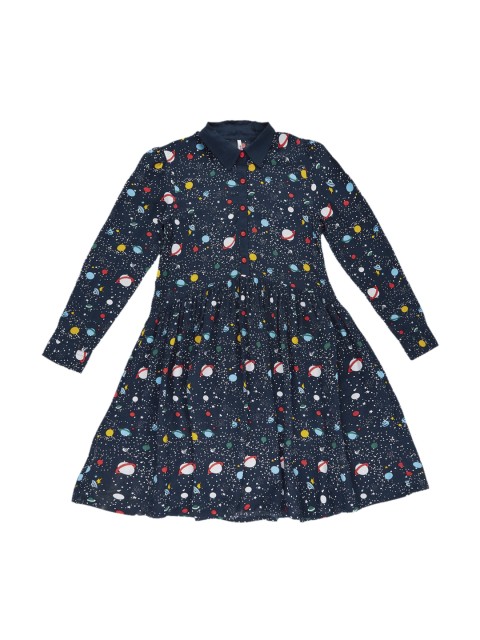 

POPPERS by Pantaloons Girls Blue Printed Shirt Dress