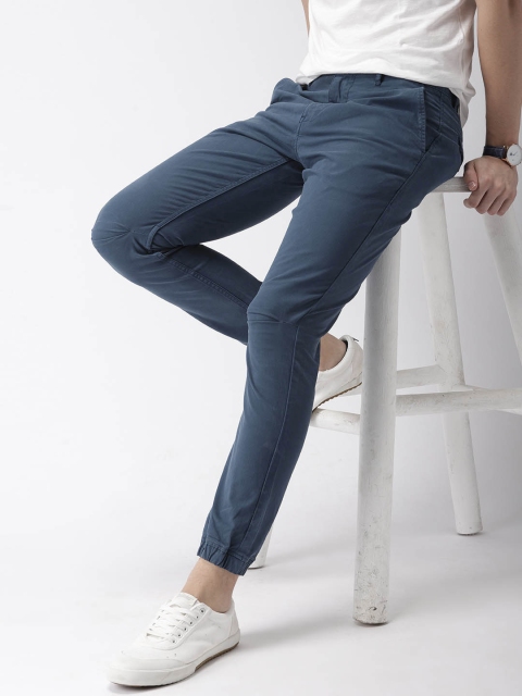 

Mast & Harbour Men Teal Blue Regular Fit Solid Joggers