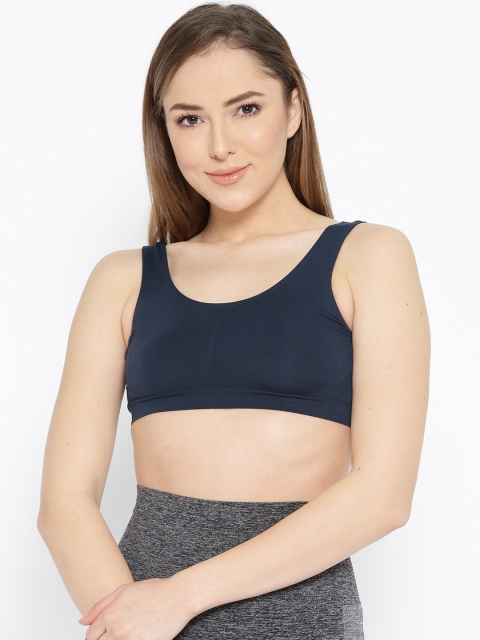 

Marks & Spencer Navy Blue Solid Non-Wired Non Padded Sports Bra