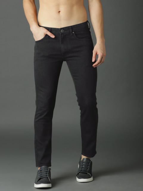 

Roadster Men Black Skinny Fit Mid-Rise Clean Look Stretchable Cropped Jeans