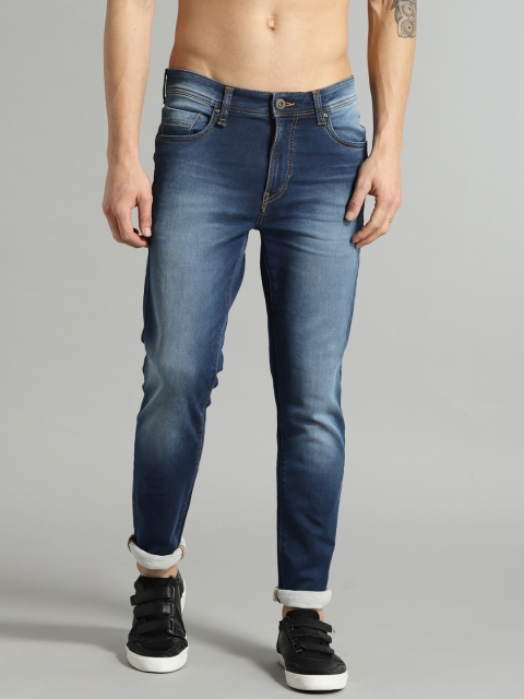 

Roadster Men Blue Skinny Fit Mid-Rise Low Distress Stretchable Jeans