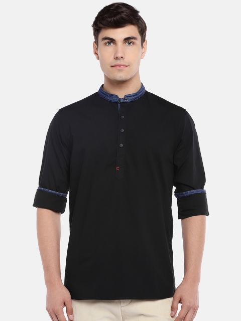 

People Men Black Regular Fit Solid Casual Shirt