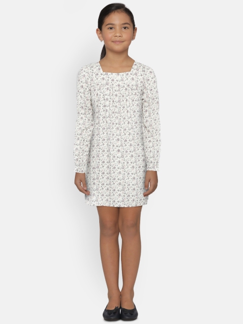 

GAP Girls' Floral Squareneck Dress, Grey