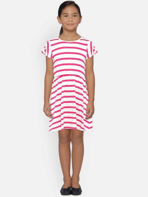 

GAP Girls' Print Flutter Cinched-Waist Dress, Pink