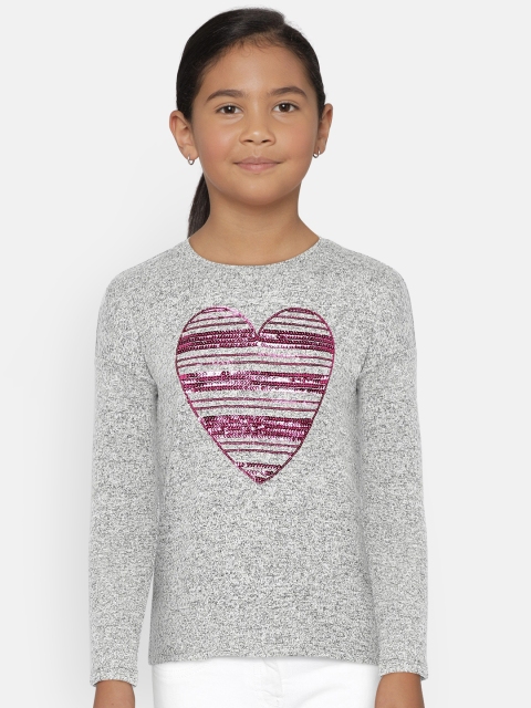 

GAP Girls' Grey Softspun Sequin Graphic T-Shirt