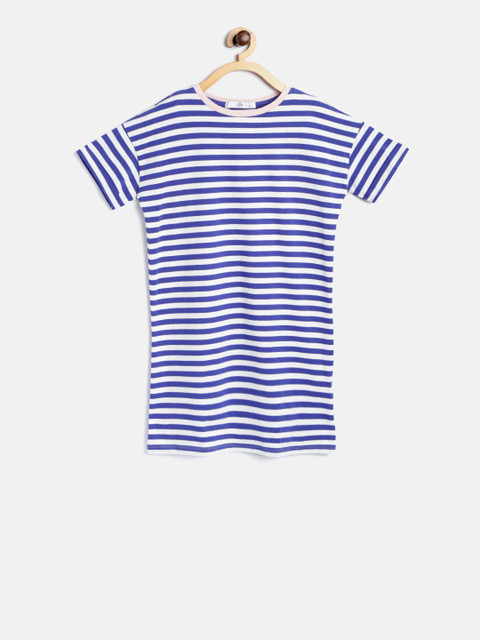 

Marks & Spencer Girls Blue & White Striped T-shirt Dress