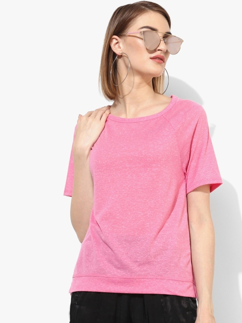 

Marks & Spencer Women Pink Solid Round Neck T-shirt