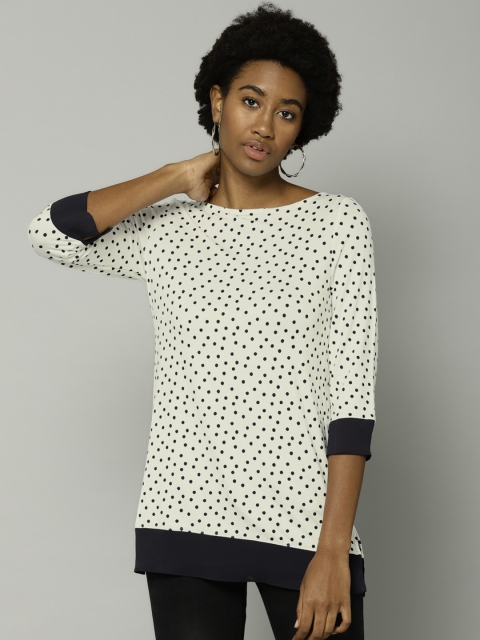 

Marks & Spencer Women Off-White & Black Printed Top