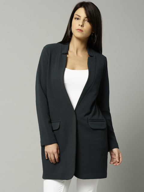 

Marks & Spencer Navy Single-Breasted Longline Coat, Navy blue