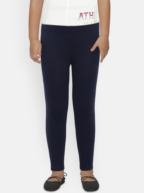 

GAP Girls' Blue Solid Leggings in Stretch Jersey