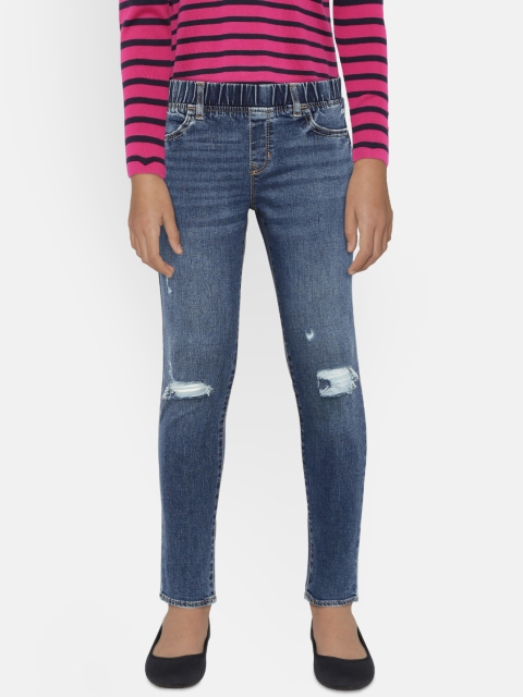 

GAP Girls' Superdenim Distressed Jeggings with Fantastiflex, Blue