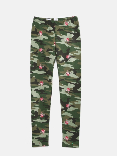 

GAP Girls' Olive Green Embroidered Leggings in Stretch Jersey