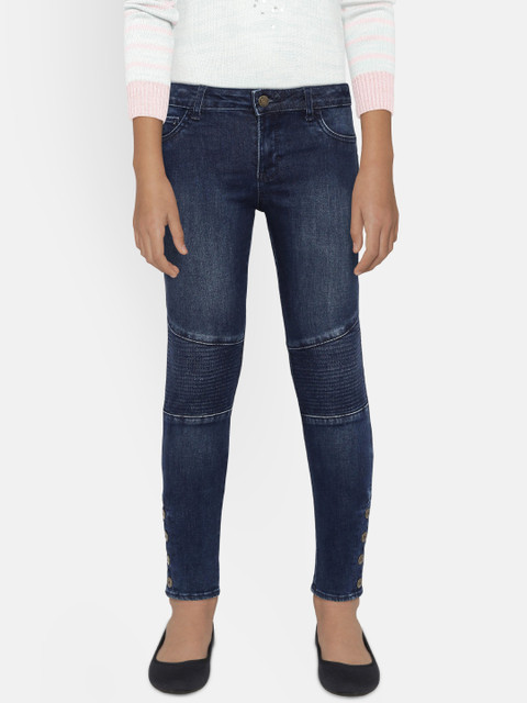 

GAP Girls' Indestructible Superdenim Snap Moto Jeggings, Blue