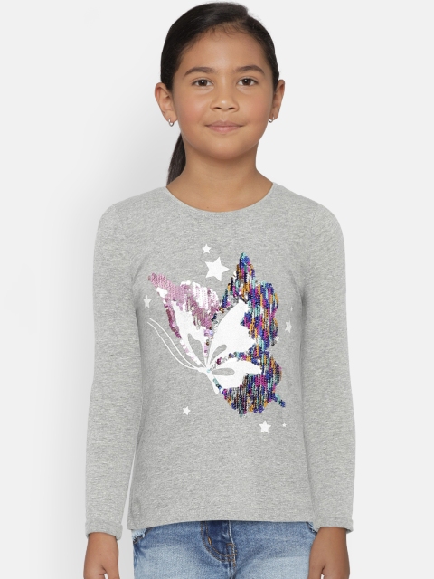

GAP Girls' Grey Flippy Sequin Graphic T-Shirt, Multi