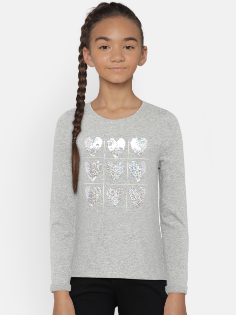 

GAP Girls' Grey Flippy Sequin Graphic T-Shirt
