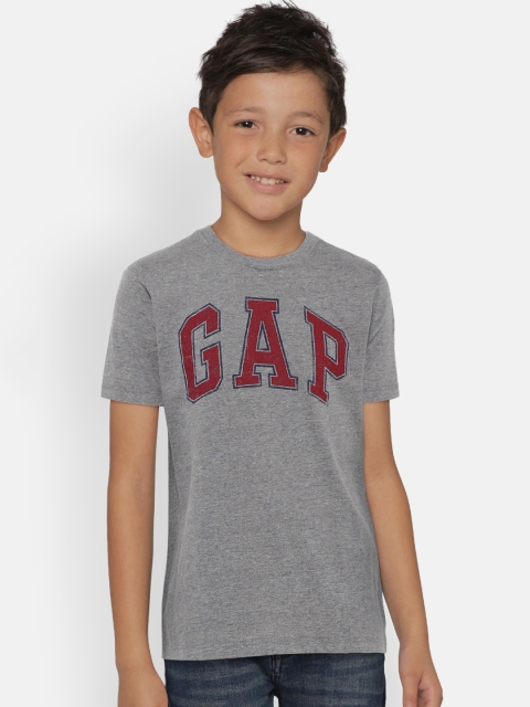 

GAP Boys' Grey Logo Round Neck Short Sleeve T-shirt
