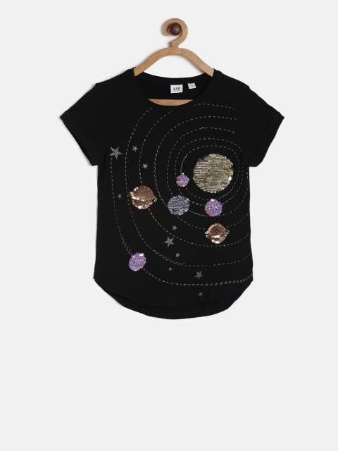 

GAP Girls' Black Flippy Sequin Graphic T-Shirt