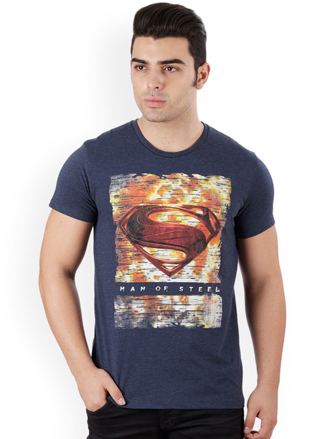

Free Authority Men Blue Superman Printed Round Neck T-Shirt