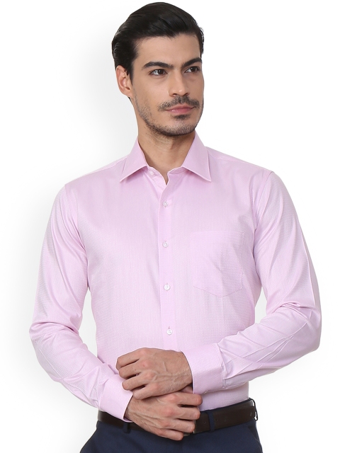 

Van Heusen Men Pink Slim Fit Self Design Formal Shirt