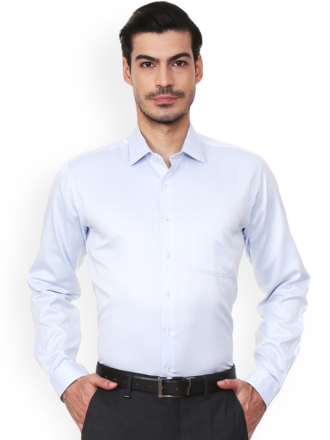 

Van Heusen Men Blue & White Regular Fit Self Design Formal Shirt