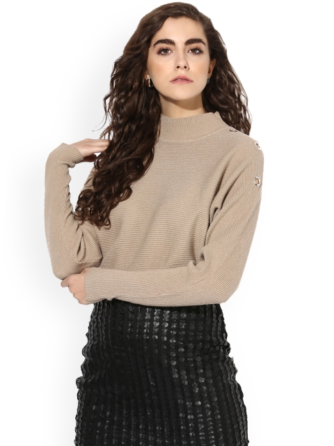 

Kazo Women Beige Self Design Pullover