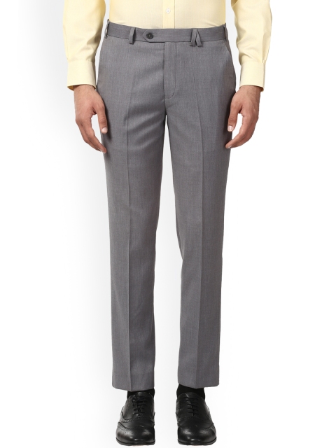 

Park Avenue Men Grey Self Design Formal Trousers