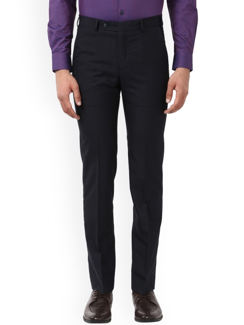 

Park Avenue Men Navy Blue Slim Fit Solid Formal Trousers