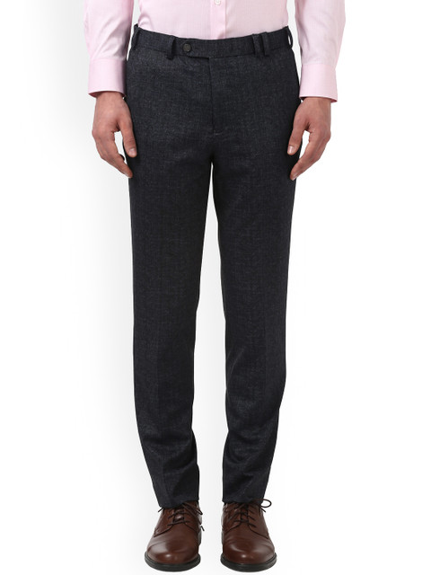 

Park Avenue Men Charcoal Self Design Formal Trousers