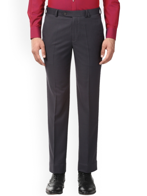 

Park Avenue Men Grey Slim Fit Self Design Formal Trousers