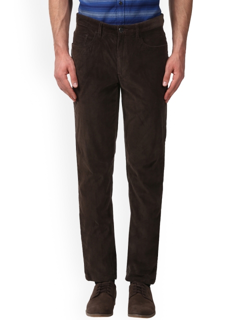 

Park Avenue Men Brown Tapered Fit Solid Regular Trousers