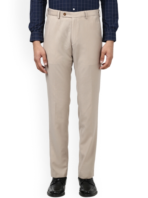 

Park Avenue Men Beige Slim Fit Solid Formal Trousers