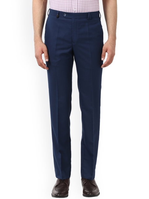 

Park Avenue Men Navy Blue Slim Fit Solid Formal Trousers