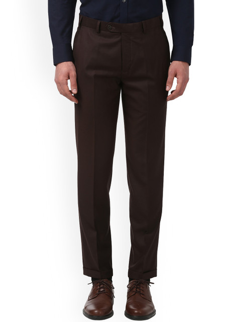 

Park Avenue Men Brown Regular Fit Solid Formal Trousers