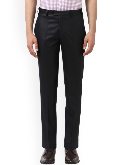 

Park Avenue Men Black Solid Formal Trousers