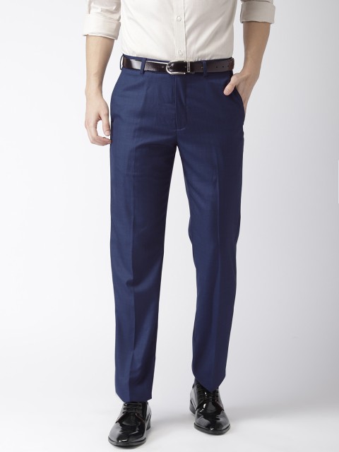 

Park Avenue Men Blue Regular Fit Solid Formal Trousers