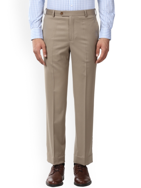 

Park Avenue Men Beige Solid Formal Trousers