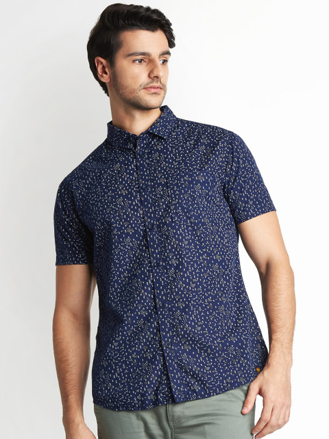 

Urban Ranger by pantaloons Men Navy Blue Slim Fit Printed Casual Shirt
